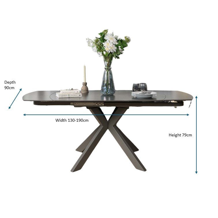 Saturn Motion Table 130-190cm in Dark Grey