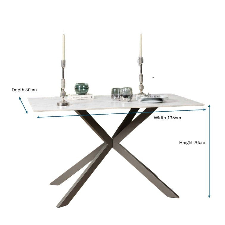Saturn Dining Table 135cm in White
