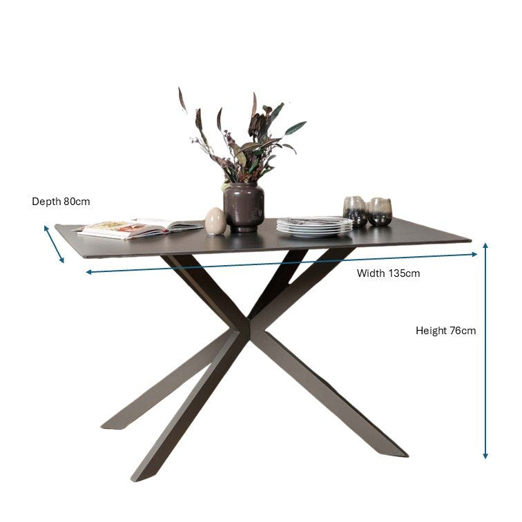 Saturn Dining Table 135cm in Dark Grey