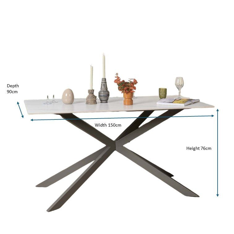 Saturn Dining Table 150cm in White
