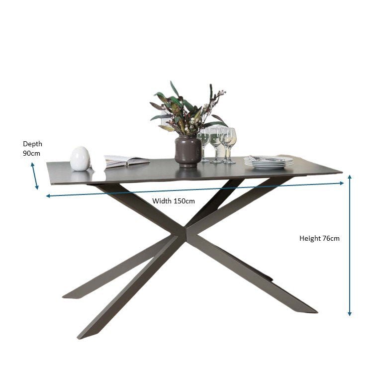 Saturn Dining Table 150cm in Dark Grey