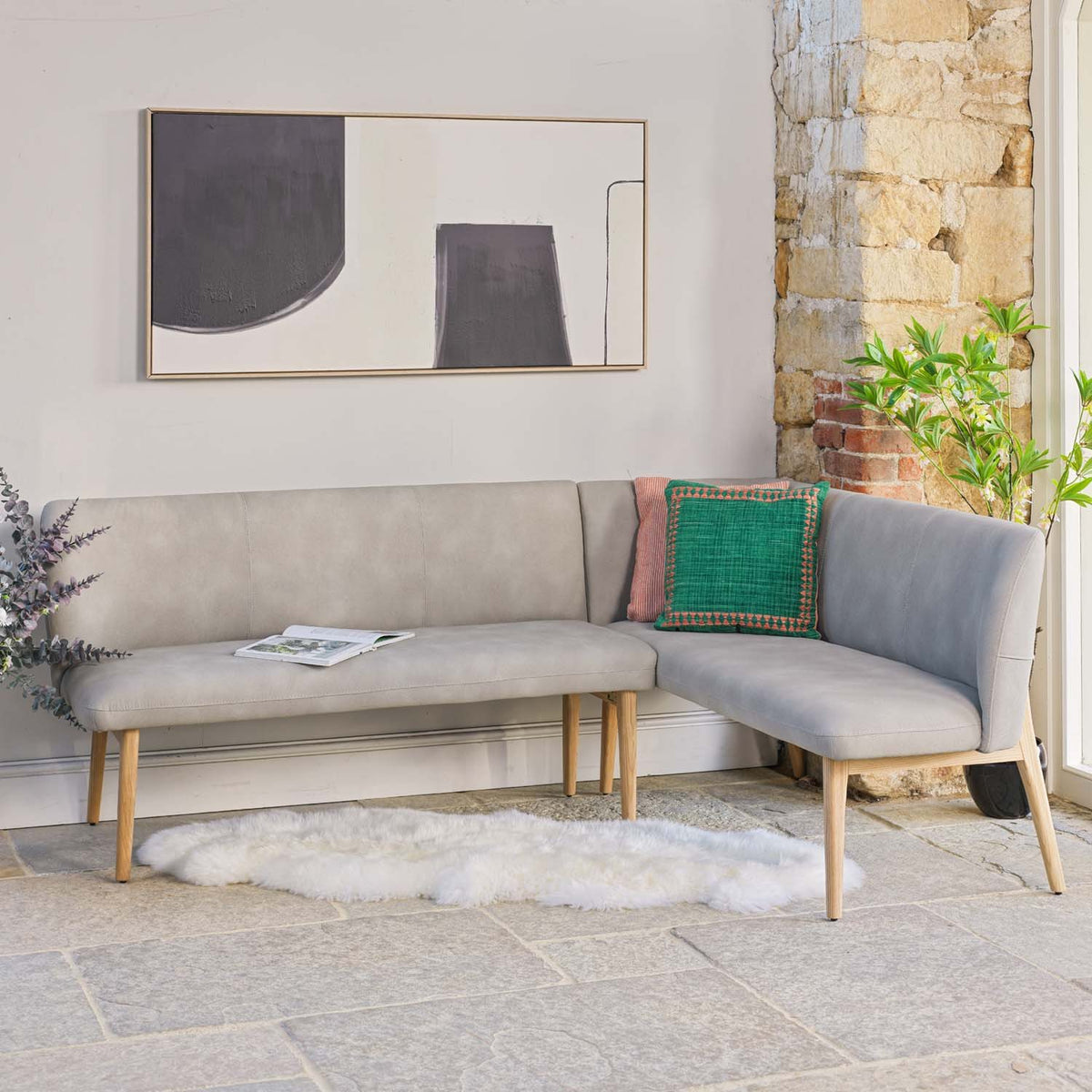 Fairmile Corner Left Hand Facing Bench - Misty