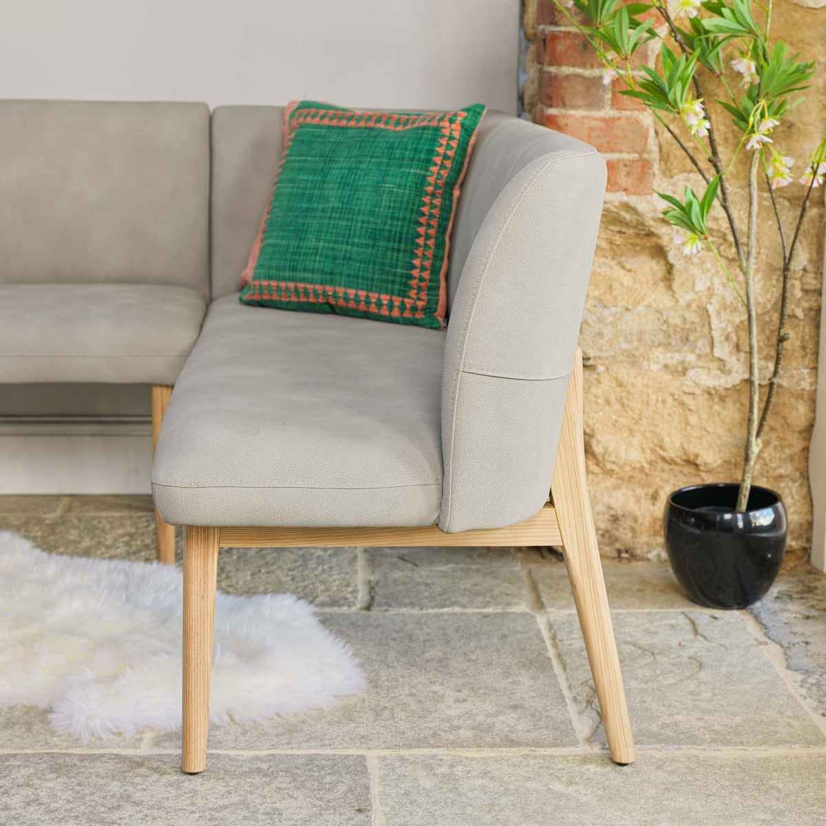 Fairmile Corner Left Hand Facing Bench - Misty
