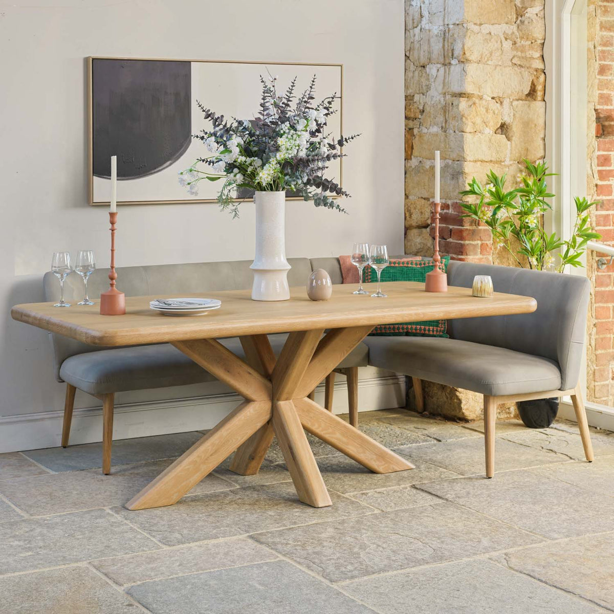 Fairmile Corner Left Hand Facing Bench - Misty