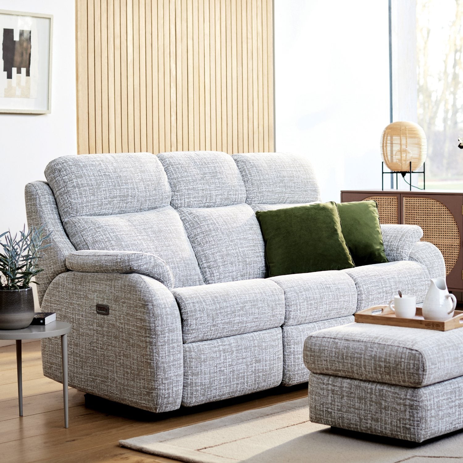 G Plan Kingsbury Double Power Recliner Sofa with Headrest & Lumbar