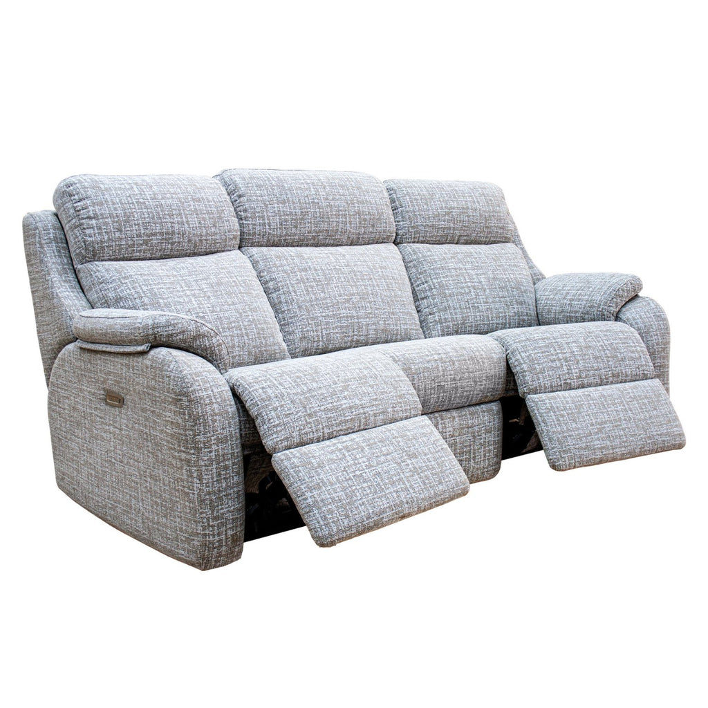 G Plan Kingsbury 3 Seater Double Power Recliner Curved Sofa with Headrest & Lumbar