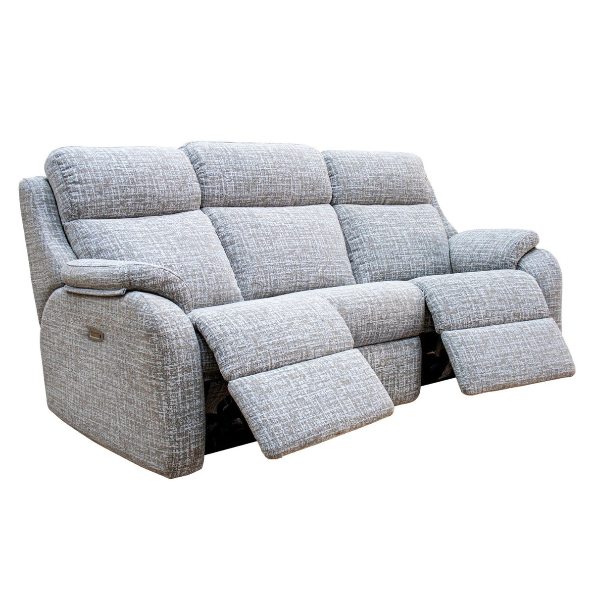 G Plan Kingsbury 3 Seater Double Power Recliner Curved Sofa with Headrest & Lumbar