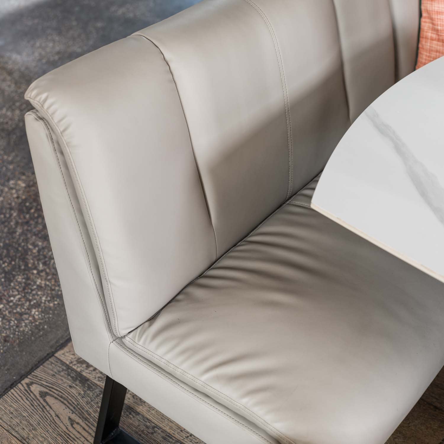 Saturn 130-190cm Motion Table White & Sonoma Corner Bench & Low 160cm Bench in Putty