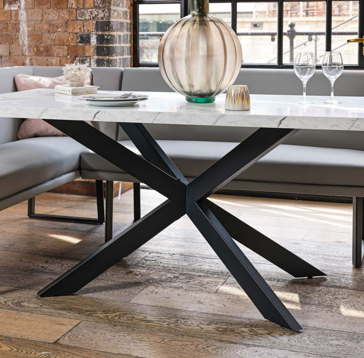 Jupiter Marble Effect Dining Table 150cm