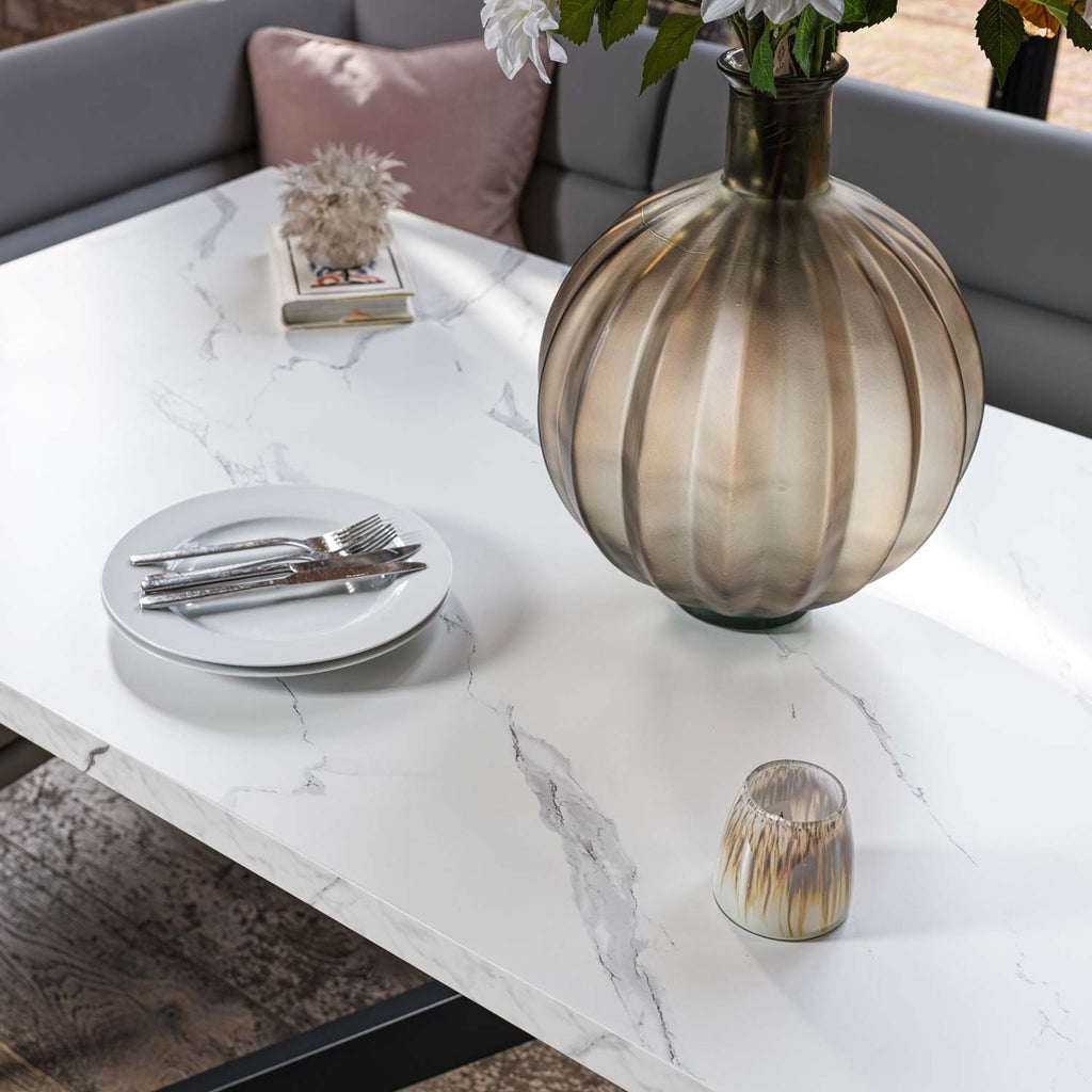 Jupiter Marble Effect Dining Table 180cm