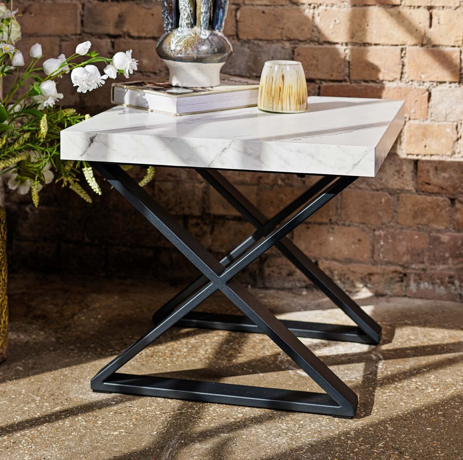 Jupiter Marble Effect Lamp Table
