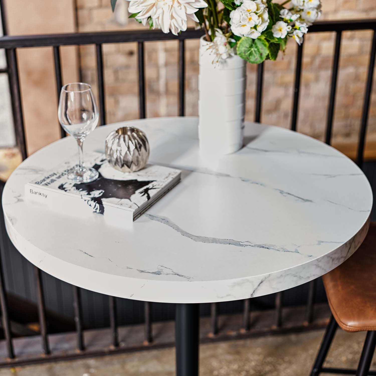 Jupiter Marble Effect Bar Table