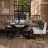 Jupiter Dining Set - Dark Oak - With LHF Corner Bench in Light Grey
