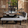 Jupiter Dining Set - Dark Oak - With LHF Corner Bench & Low Bench in Light Grey
