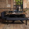 Jupiter Dining Set - Dark Oak - With RHF Corner Bench & Low Bench in Black