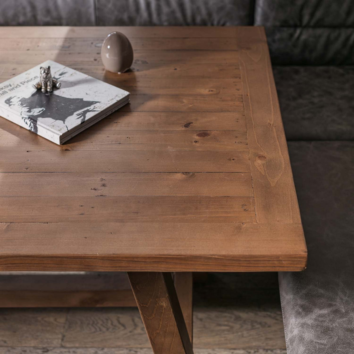 Brisbane 180cm Dining Table & Industrial Corner Bench in Grey