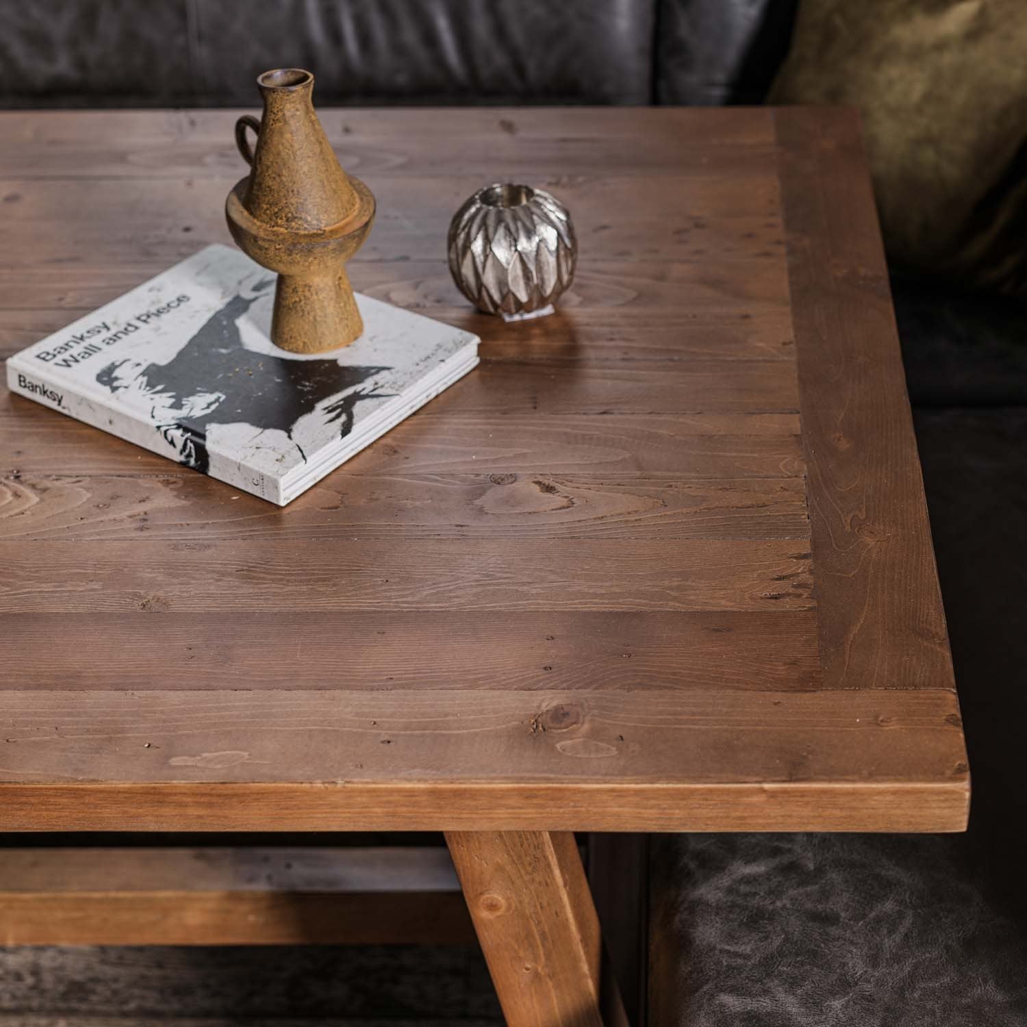 Brisbane 200cm Dining Table & Industrial Corner Bench with Low Bench in Grey