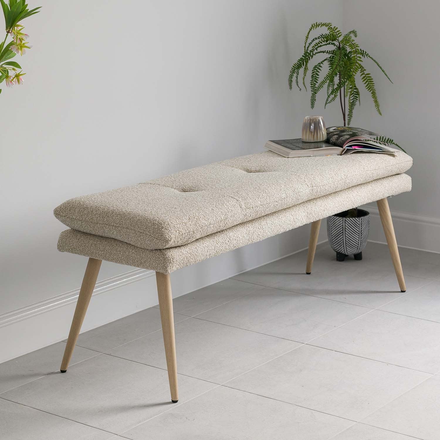 Sloane Flat Bench 140cm Cloud