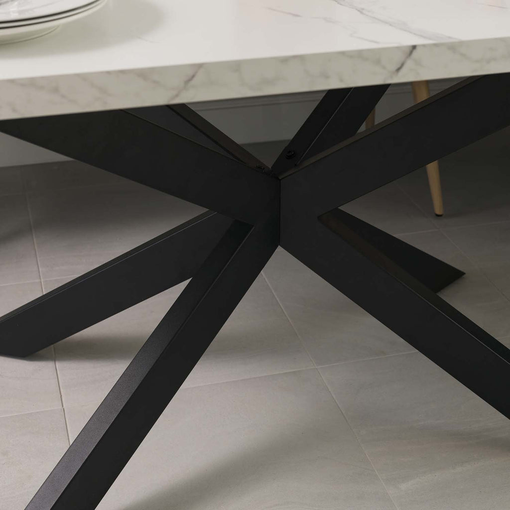 Jupiter 150cm Dining Table - Marble - With Sloane Corner & Low Bench