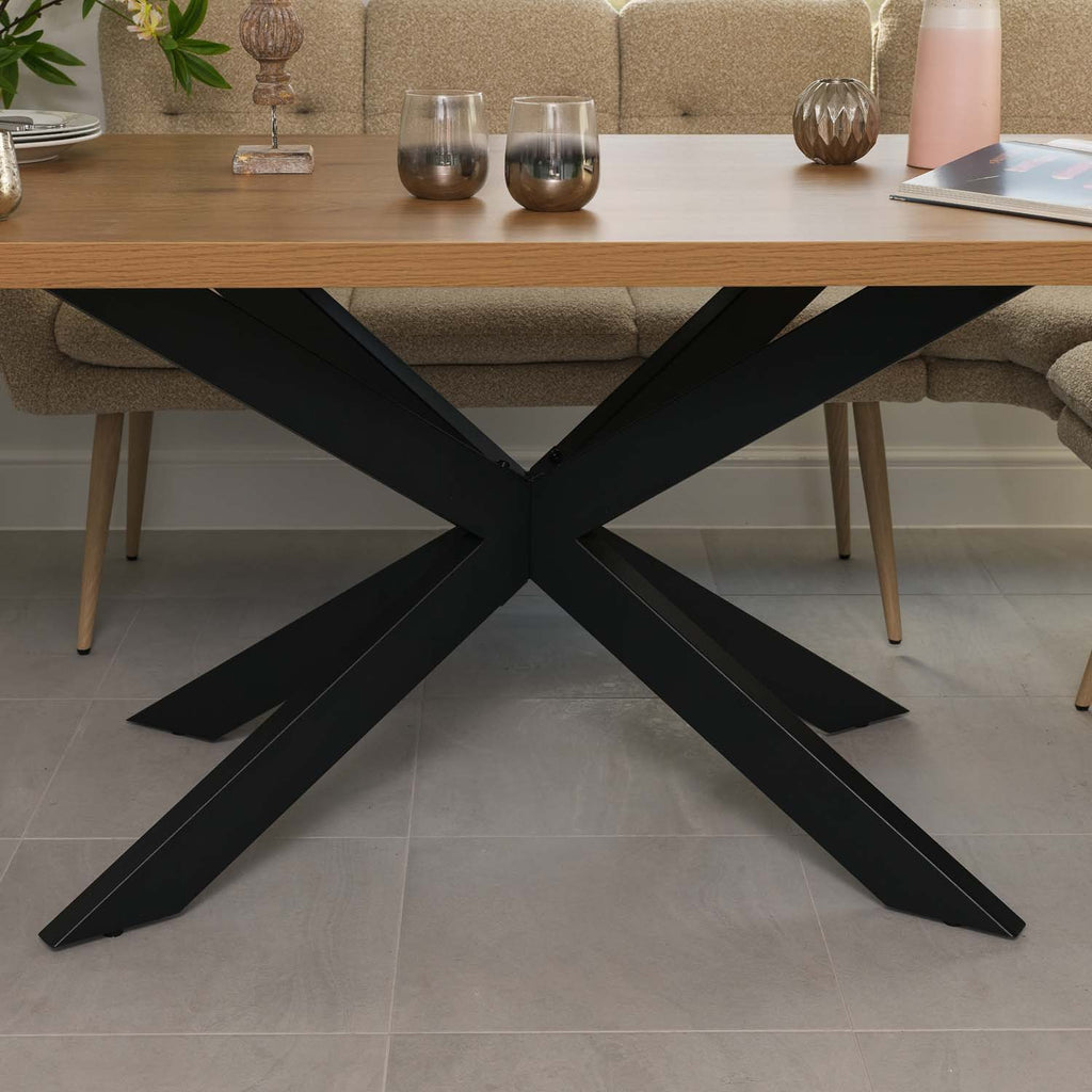 Jupiter 180cm Dining Table - Smoked Oak - With Sloane Corner & Low Bench