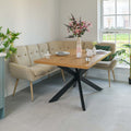 Jupiter 150cm Dining Table - Smoked Oak - With Sloane Corner Bench