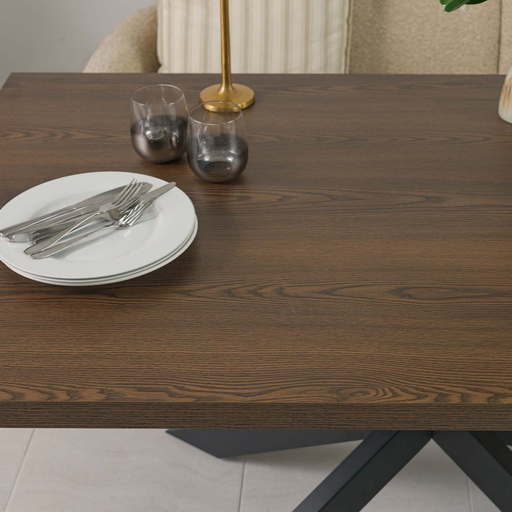 Jupiter 150cm Dining Table - Dark Oak - With Sloane Corner Bench