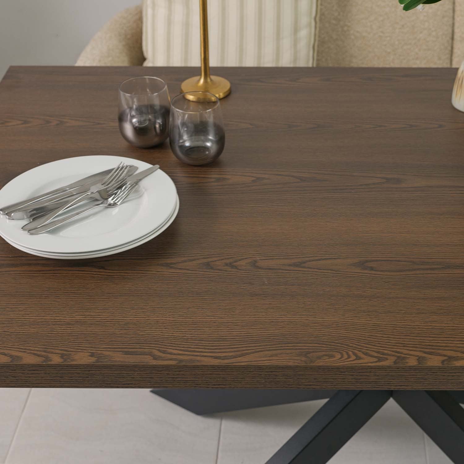 Jupiter 150cm Dining Table - Dark Oak - With Sloane Corner Bench