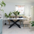 Jupiter 180cm Dining Table - Marble - With Sloane Corner Bench