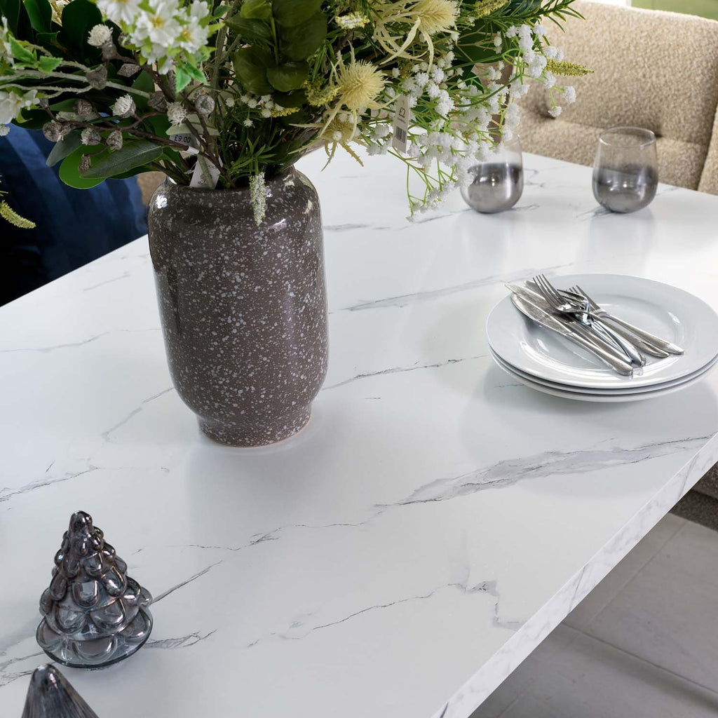 Jupiter 180cm Dining Table - Marble - With Sloane Corner Bench