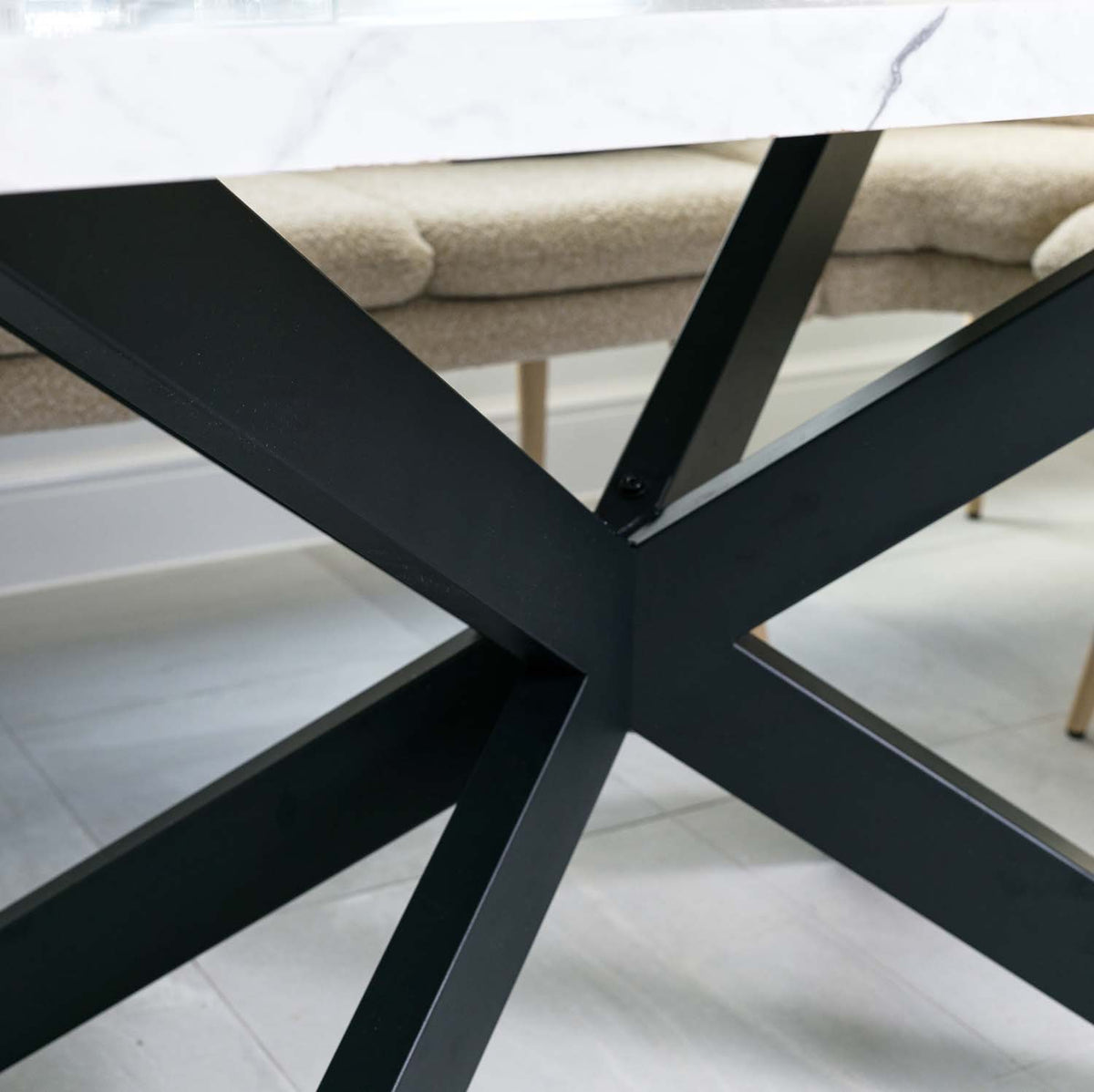 Jupiter 180cm Dining Table - Marble - With Sloane Corner Bench