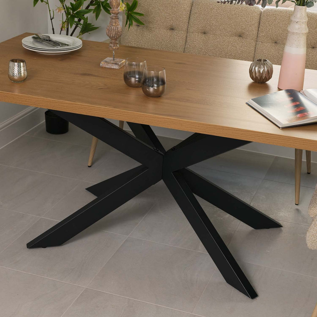 Jupiter 180cm Dining Table - Smoked Oak - With Sloane Corner Bench
