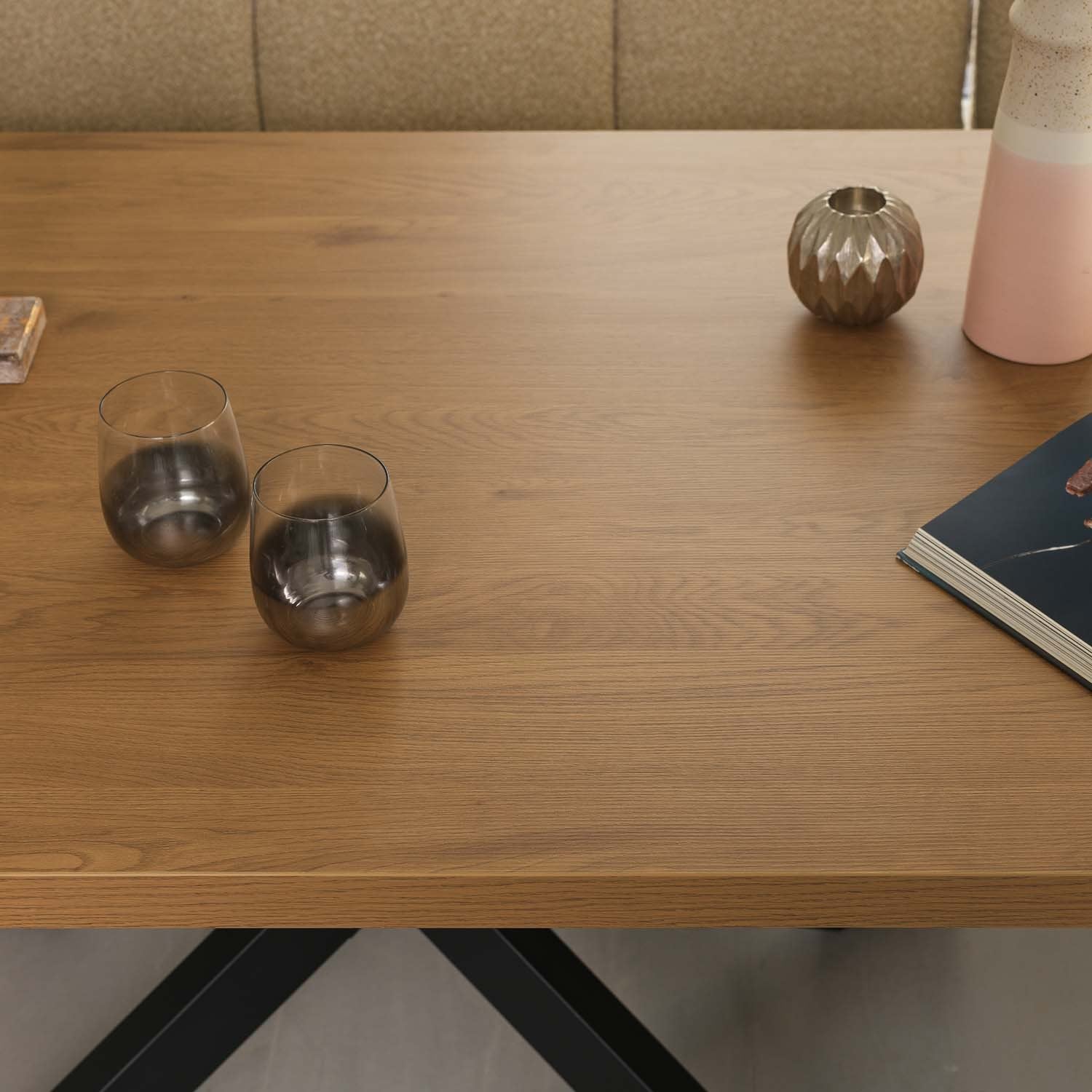 Jupiter 180cm Dining Table - Smoked Oak - With Sloane Corner Bench