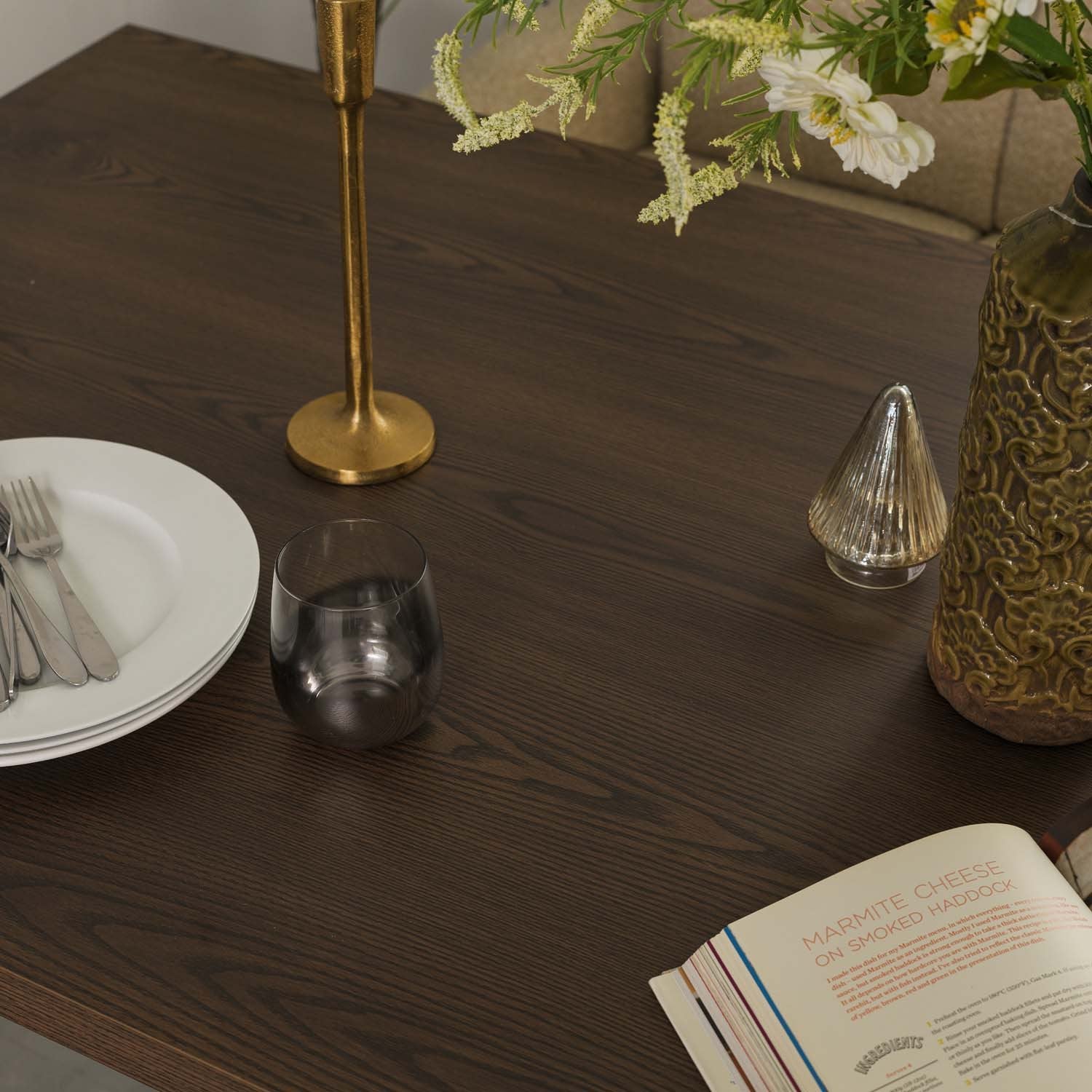 Jupiter 180cm Dining Table - Dark Oak - With Sloane Corner Bench