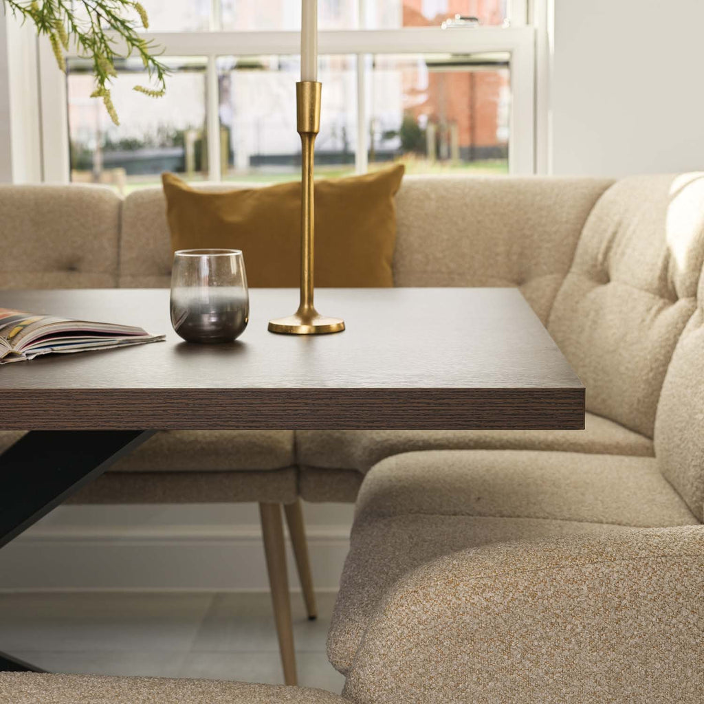 Jupiter 180cm Dining Table - Dark Oak - With Sloane Corner Bench