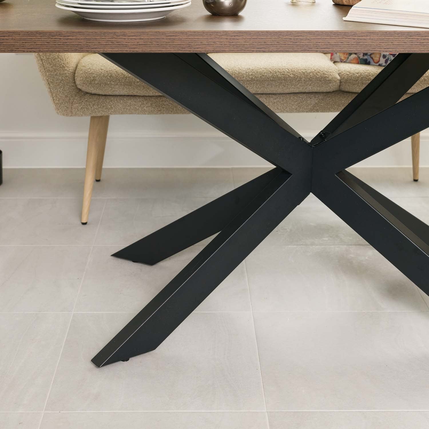 Jupiter 180cm Dining Table - Dark Oak - With Sloane Corner Bench