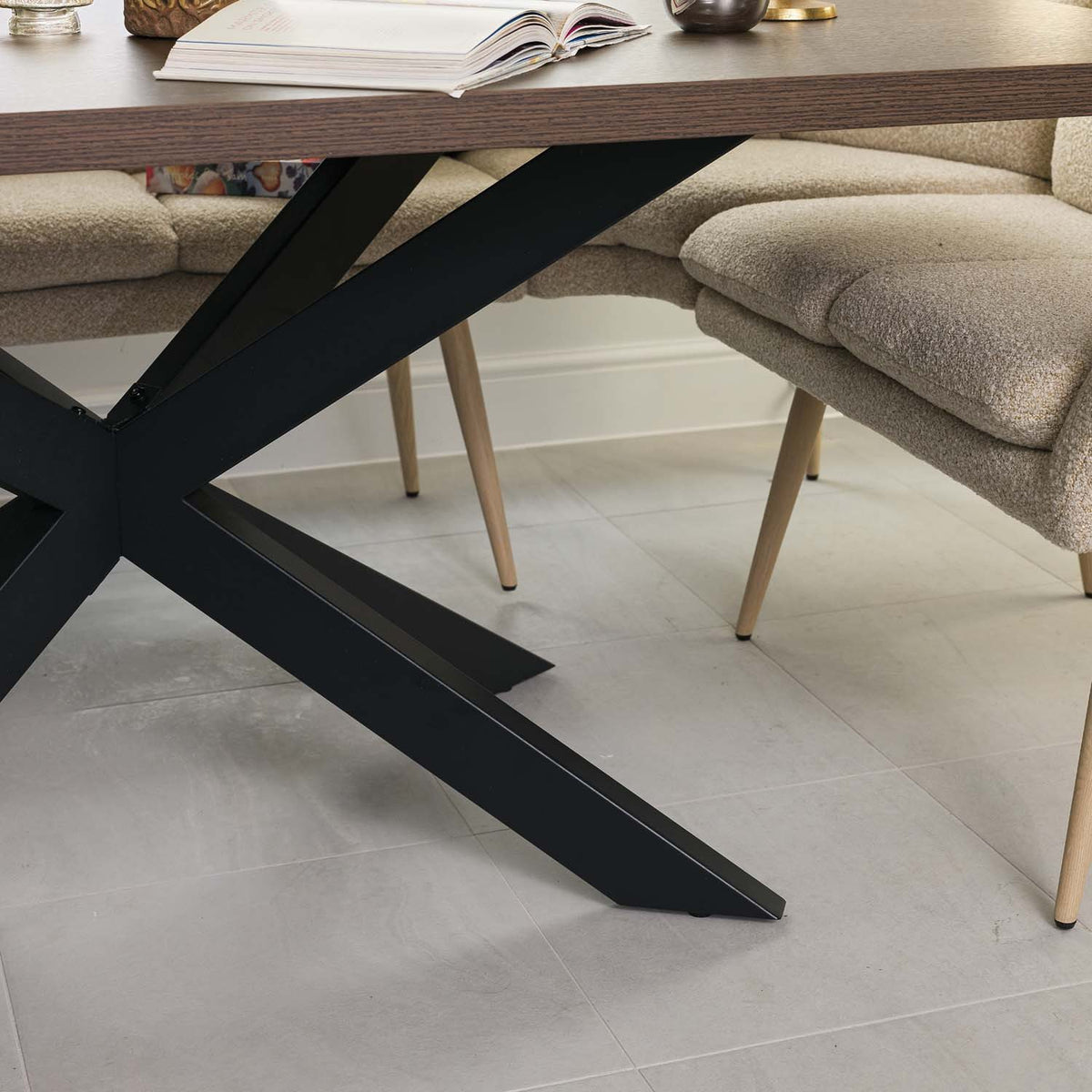 Jupiter 180cm Dining Table - Dark Oak - With Sloane Corner Bench