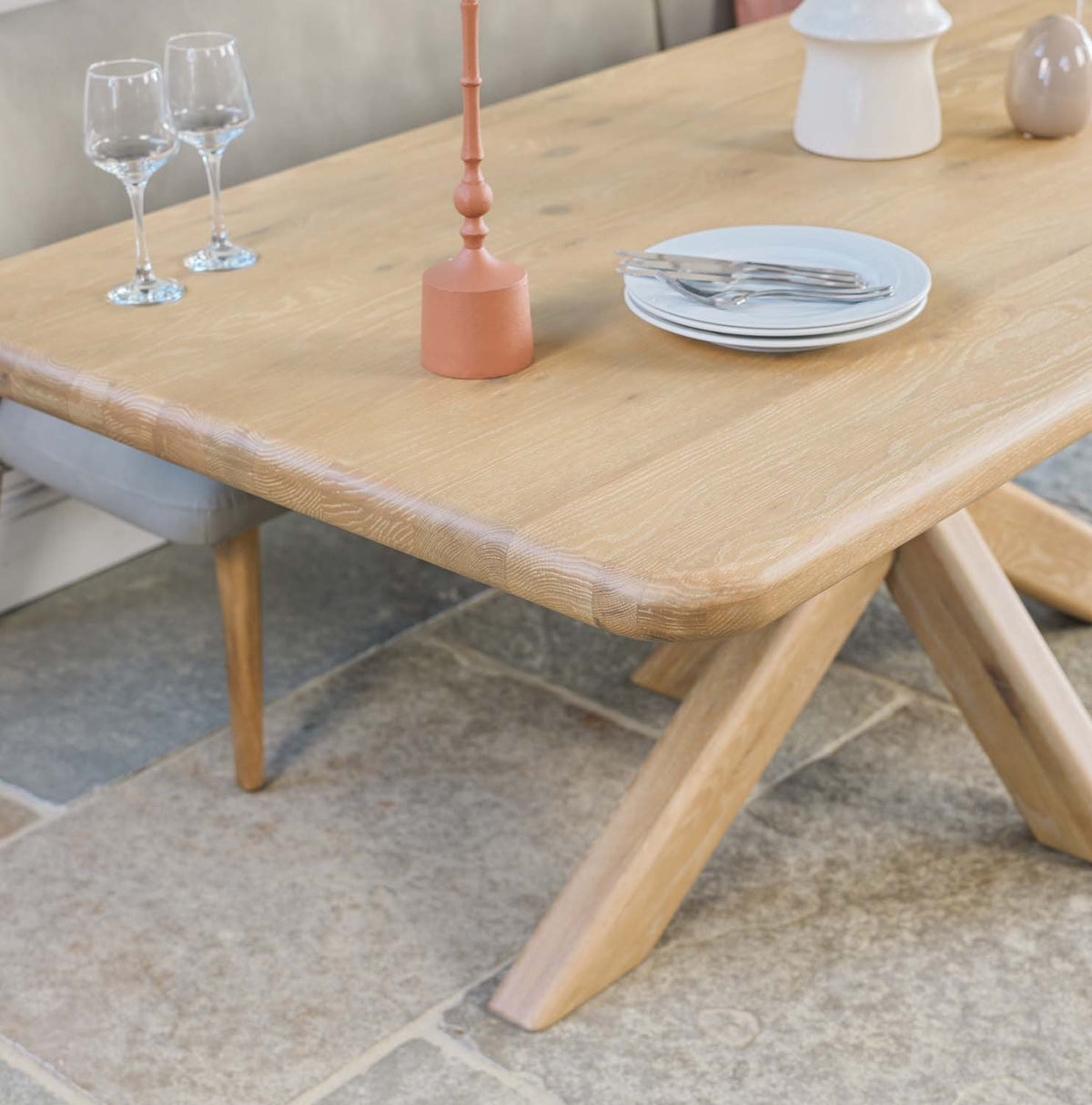Fairmile 200cm Dining Table with Fairmile Corner Bench - LHF