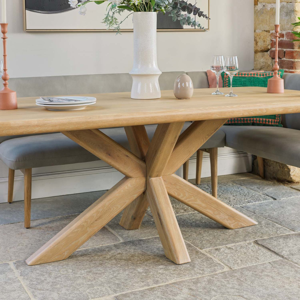 Fairmile 200cm Dining Table with Fairmile Corner Bench - LHF
