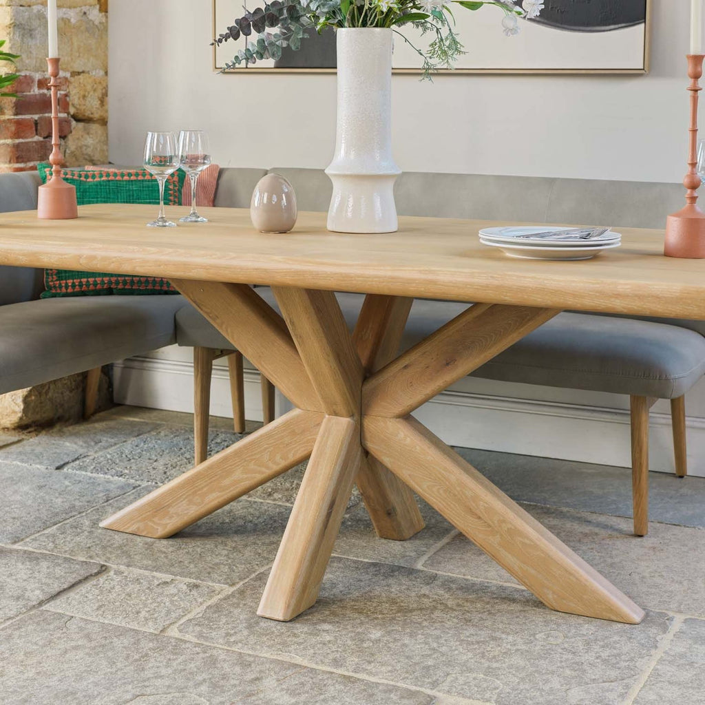 Fairmile 200cm Dining Table with Fairmile Corner Bench - RHF