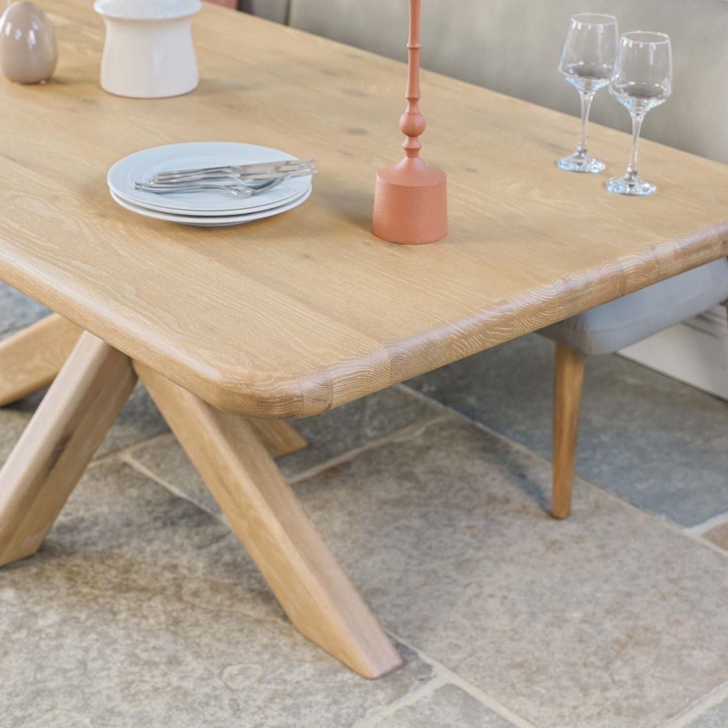 Fairmile 200cm Dining Table with Fairmile Corner Bench - RHF