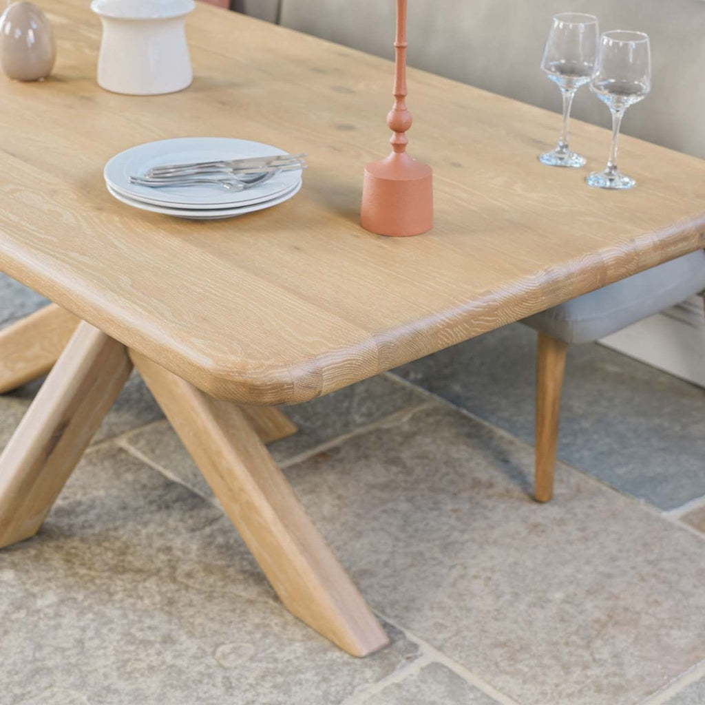 Fairmile 200cm Dining Table with Fairmile Corner Bench & Low Bench - RHF
