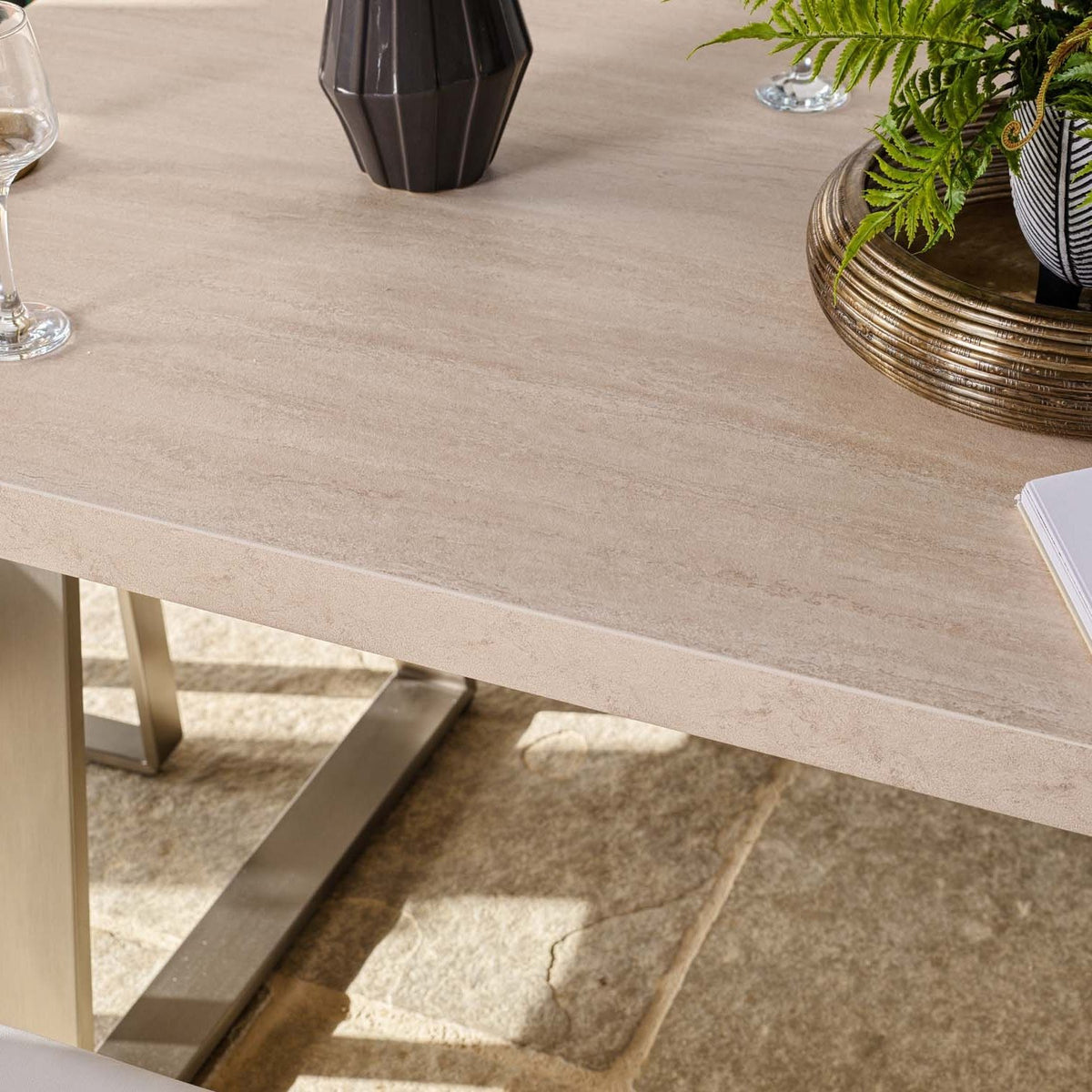 Neptune 180cm Dining Table with RHF Corner Bench & 160cm Low Bench - Misty