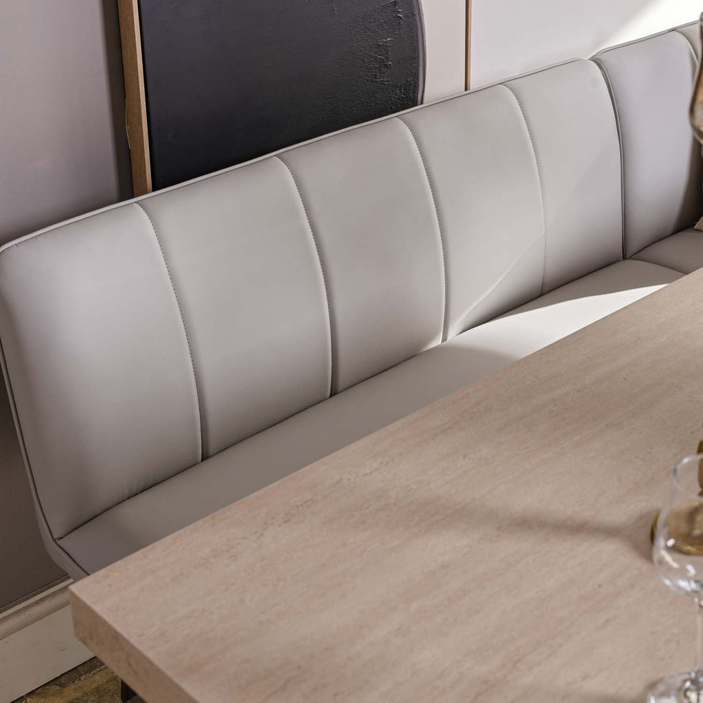 Neptune 180cm Dining Table with LHF Corner Bench & 160cm Low Bench - Misty