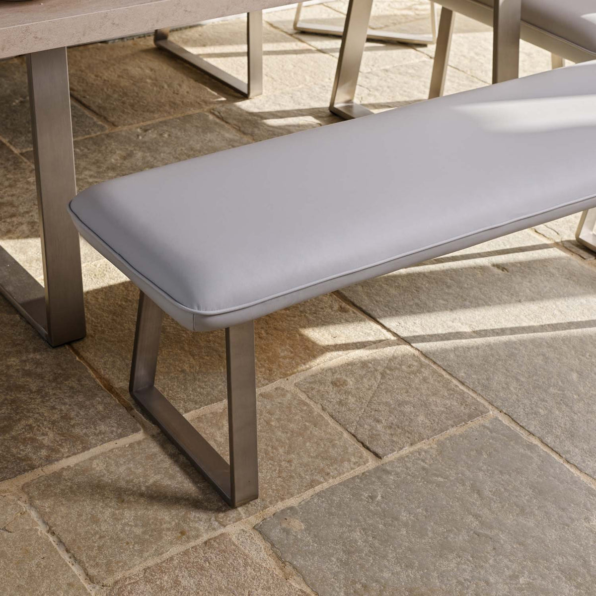 Neptune 180cm Dining Table with LHF Corner Bench & 160cm Low Bench - Misty