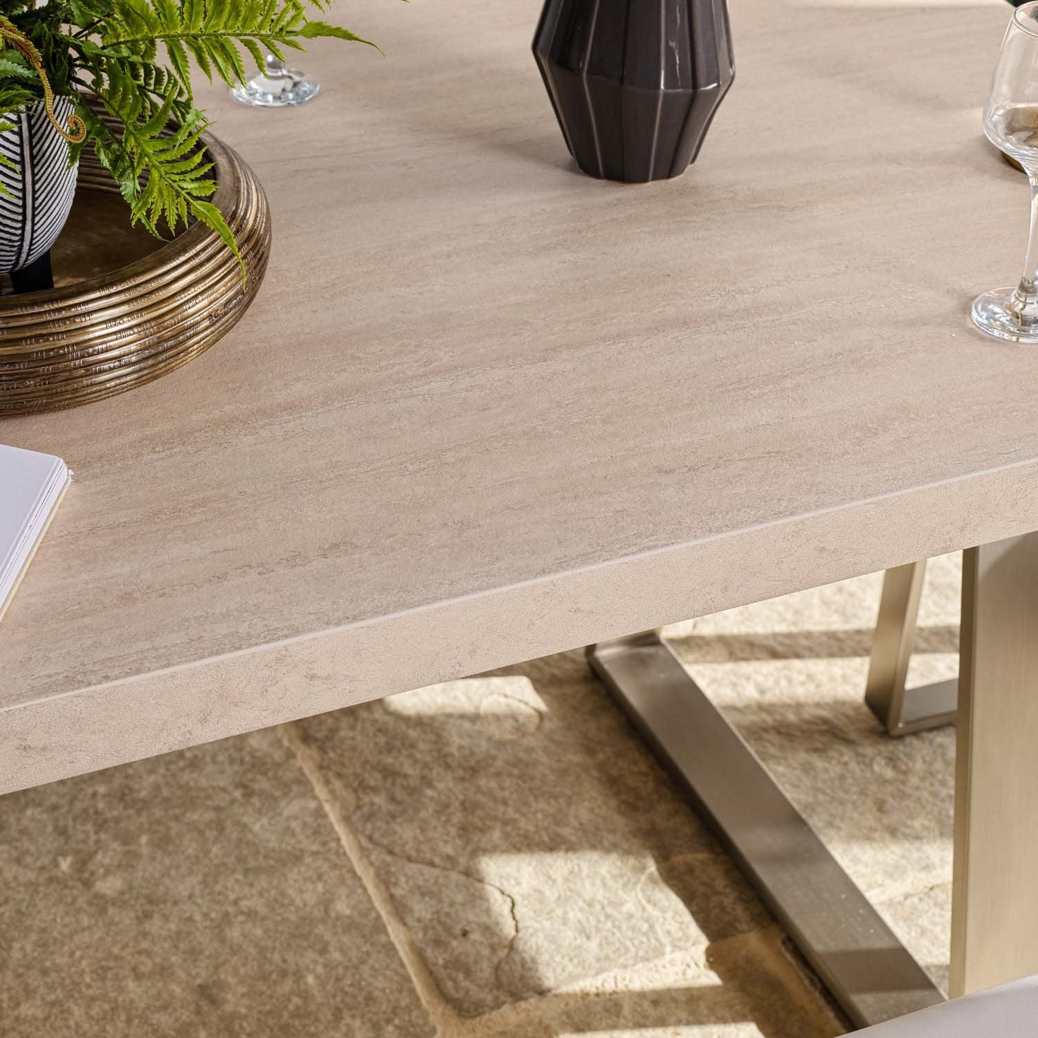Neptune 180cm Dining Table with LHF Corner Bench - Misty