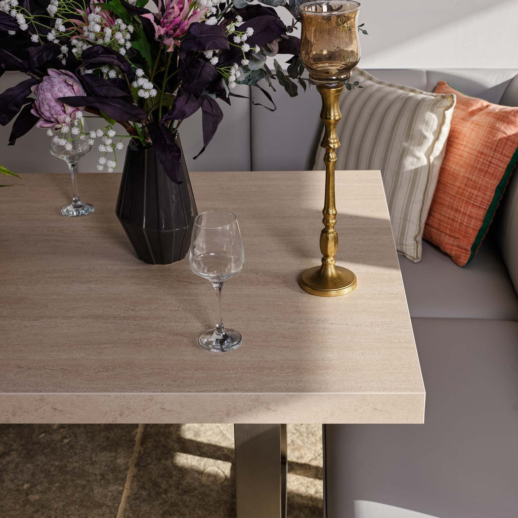 Neptune 180cm Dining Table with LHF Corner Bench - Misty