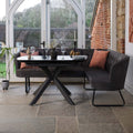Saturn Dark Grey Motion Table with LHF Frampton Corner Bench - Anthracite