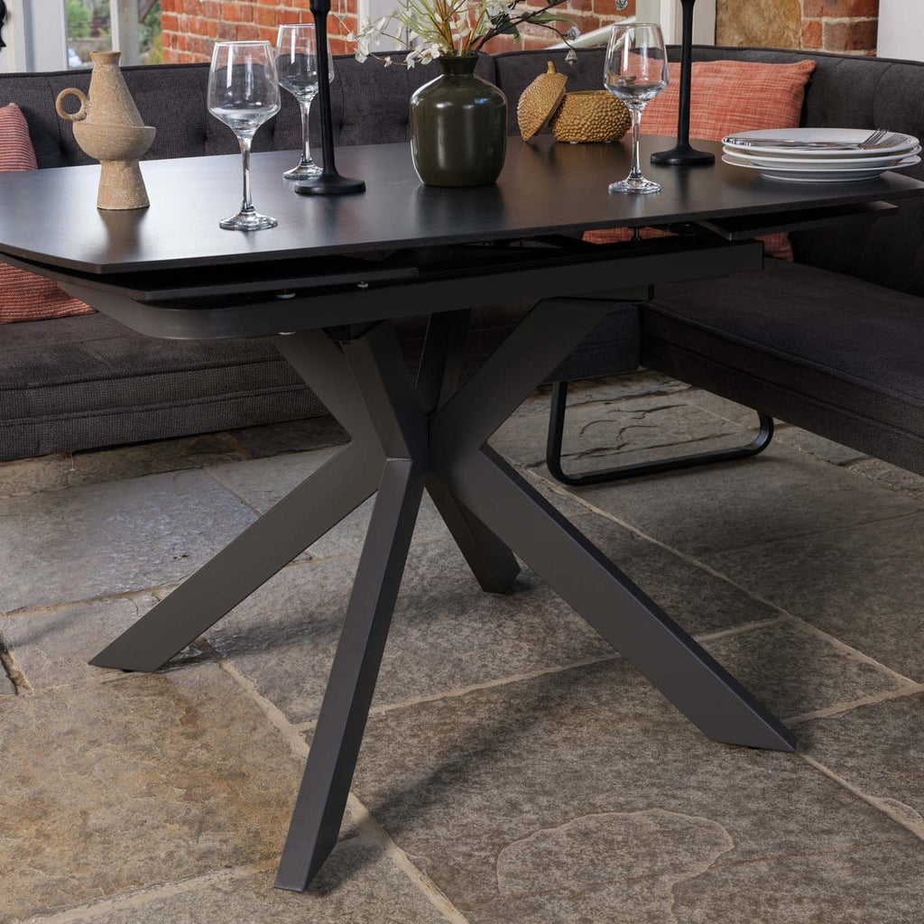 Saturn Dark Grey Motion Table with LHF Frampton Corner Bench - Anthracite
