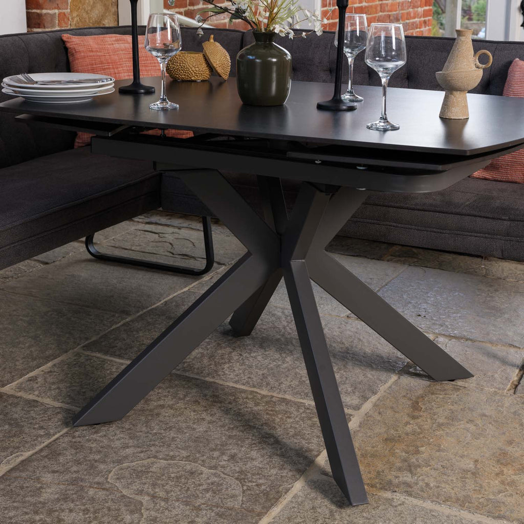 Saturn Dark Grey Motion Table with RHF Frampton Corner Bench & Low Bench - Anthracite