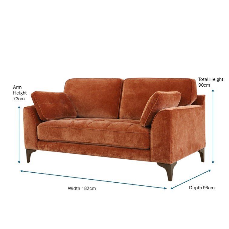 Hartpury 2 Seater Sofa in Rust